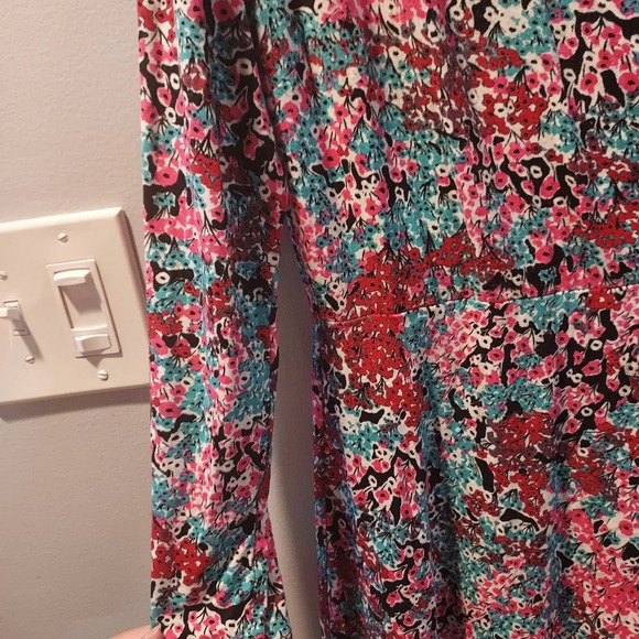 Paraphrase Floral Long Sleeve Faux Wrap Dress in Size XL Extra Large - Picture 7 of 10